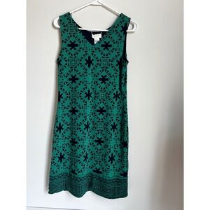 Magnolia Grace Dress - Women's Sleeveless Green‎ Geometric Print Casual Sz S